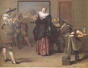 Lambert  Jacobsz The Dancing Lesson (mk05) oil painting reproduction